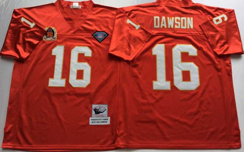 Chiefs 16 Lake Dawson Red M&N Throwback Jersey